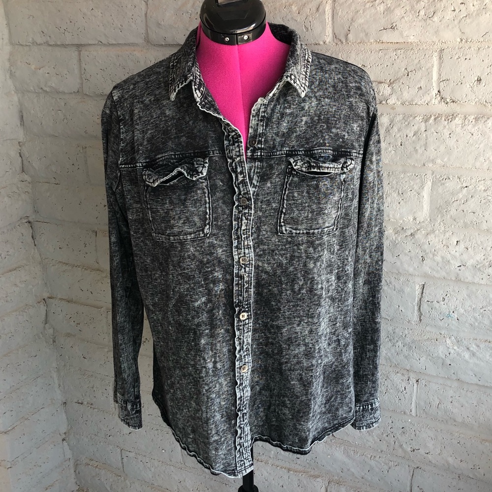 Rock & Republic Black/white Soft Long Sleeve XL